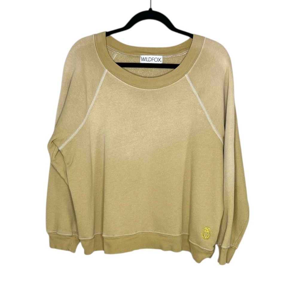 Wildfox Slouchy Oversized Raglan Sleeve Cotton Blend Sweatshirt size Small